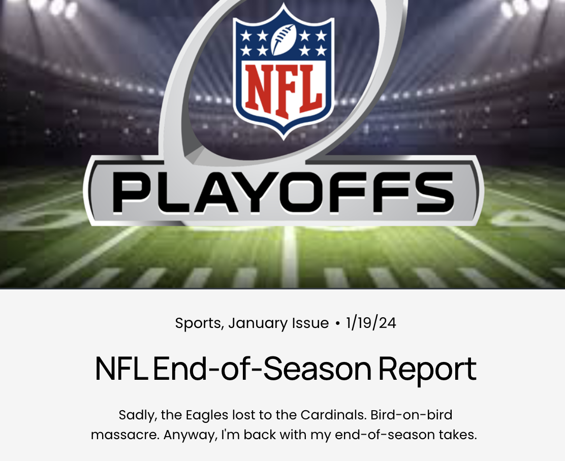 Screenshot of an NFL article